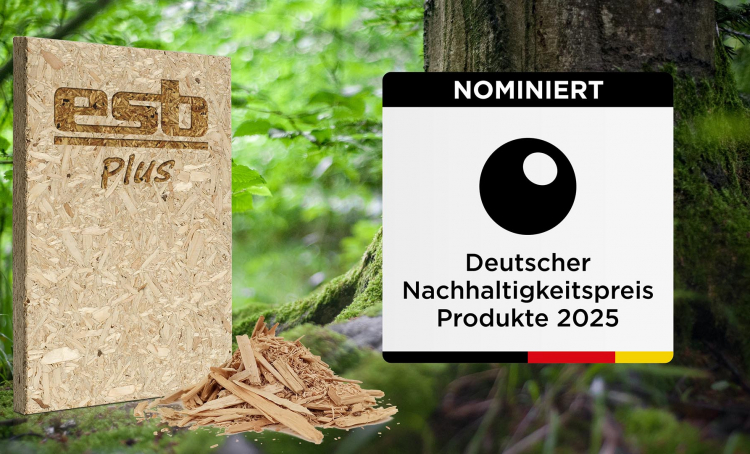 esb-Plus Holzbauplatte für den Deutschen Nachhaltigkeitspreis nominiert