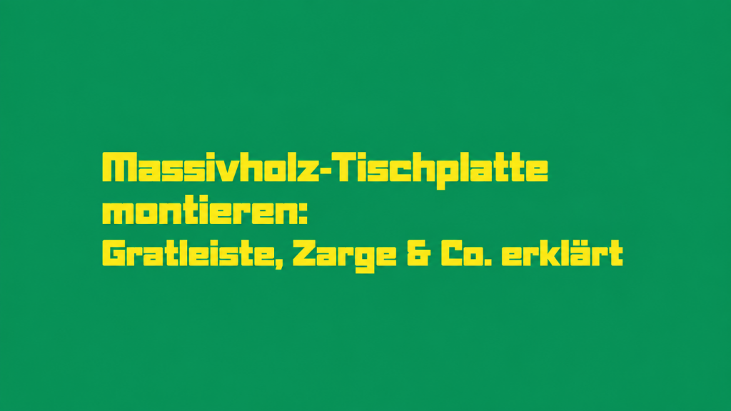 Massivholz-Tischplatte montieren: Gratleiste, Zarge & Co. erklärt