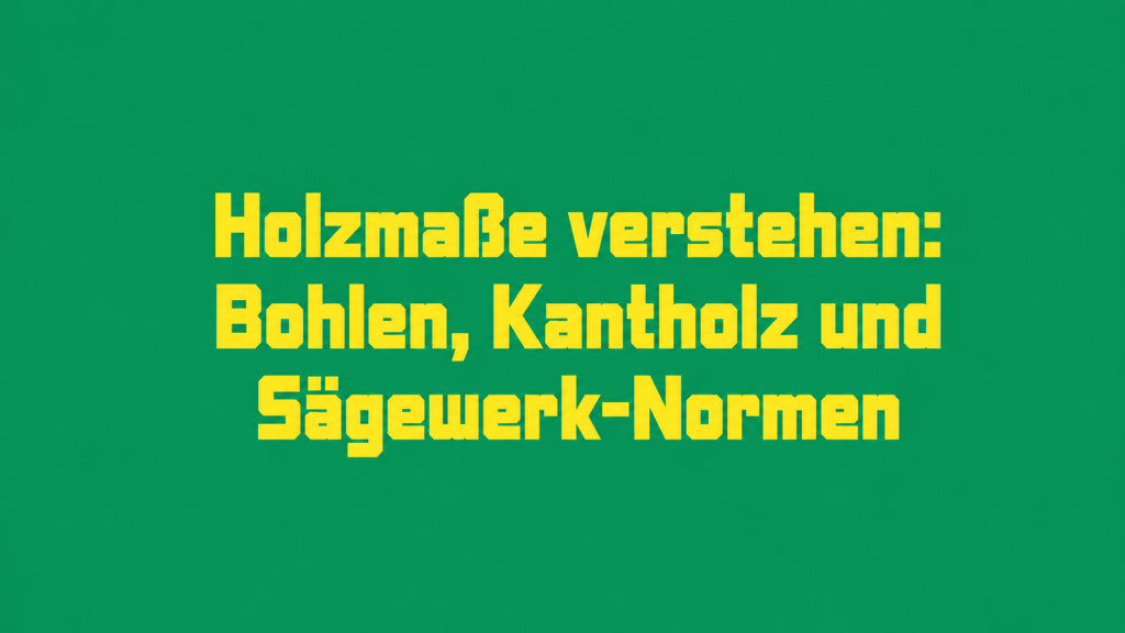Holzmaße verstehen: Bohlen, Kantholz und Sägewerk-Normen